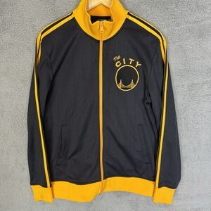 S Adidas Golden State Warriors Jacket Mens M Black Track‎ Full Zip Striped